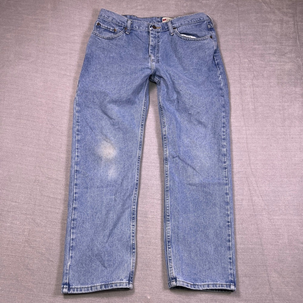 Wrangler Regular Fit Mid Rise Jeans Mens 36x30 Blue‎ Cotton Denim 109TRGCAW